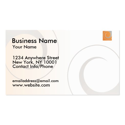 Business Card Orange Logo (front side)