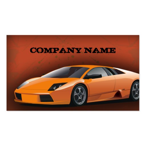 Business Card Orange Sports Car (front side)