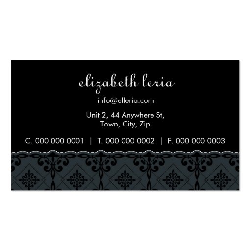 BUSINESS CARD :: ornately patterned 3 (back side)