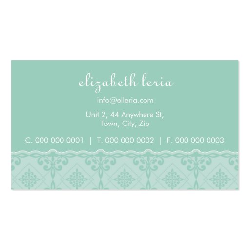 BUSINESS CARD :: ornately patterned 7 (back side)