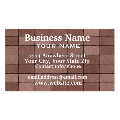 Business Card Paving Bricks (front side)