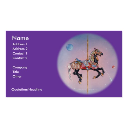 Business Card - Petaluma Carousel Horse 1 (front side)