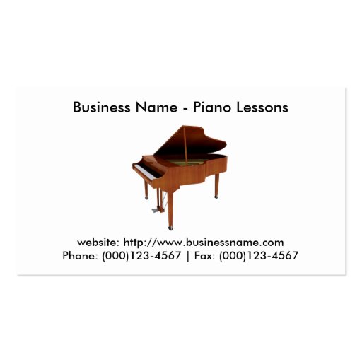 Business Card: Piano Lessons (front side)