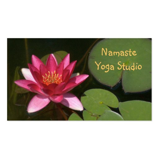 BUSINESS CARD, PINK LOTUS BLOSSOM, GREEN LILY PADS