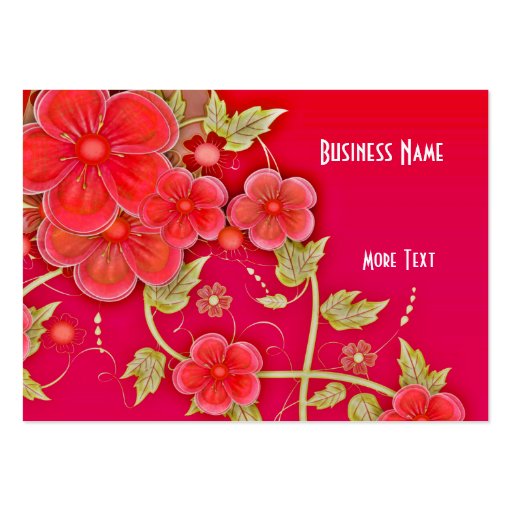 Business Card Pink Red Floral