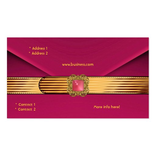 Business Card Pink Velvet Gold Clutch Purse (back side)