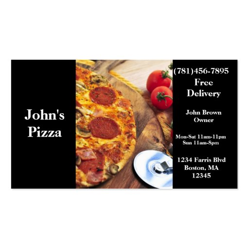 Business Card Pizza Restaurant (front side)