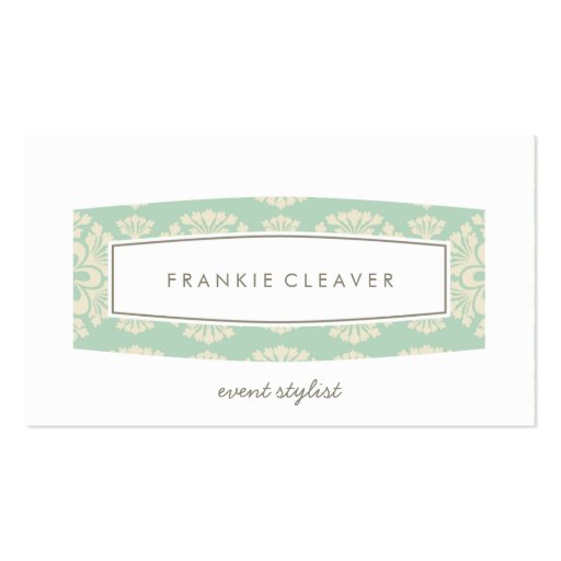 BUSINESS CARD plain patterned panel mint cream (front side)