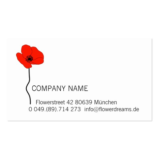 Business Card *Poppy* (front side)