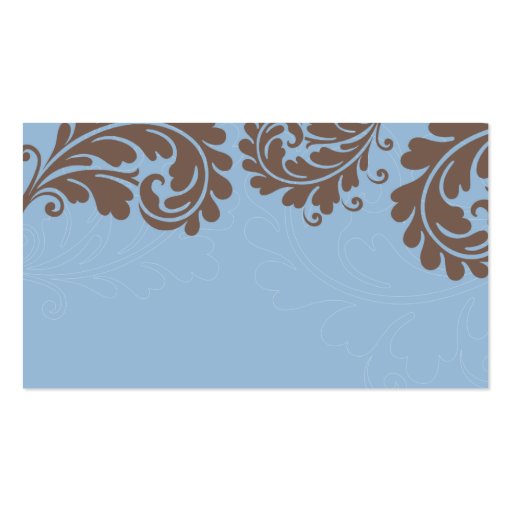 BUSINESS CARD pretty bold flourish blue brown (back side)