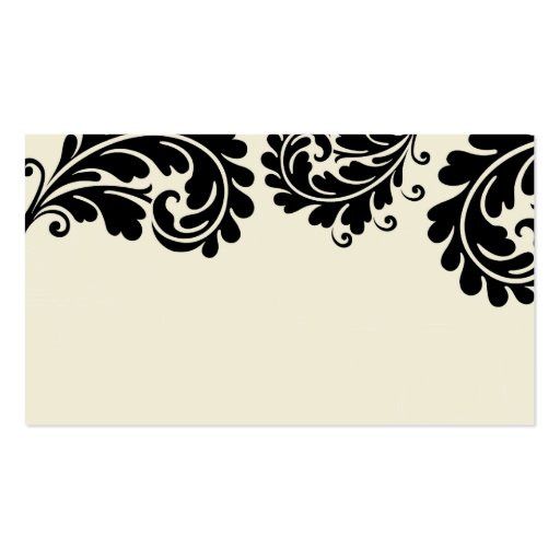 BUSINESS CARD pretty bold flourish cream black (back side)