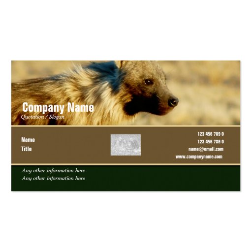 Business card profile hyenas safari (front side)
