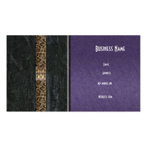 Business Card Purple Black Stone (back side)