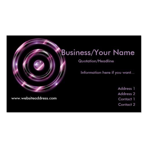 Business Card :: Purple Bullseye Target (front side)