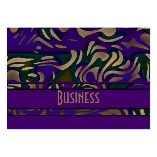 Business Card Purple Gold Animal Print (front side)