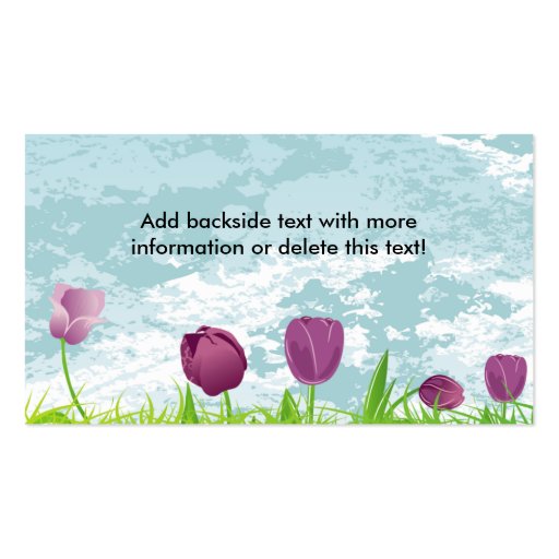 Business Card Purple Tulips (back side)