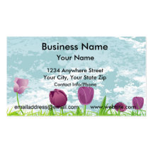 Business Card Purple Tulips