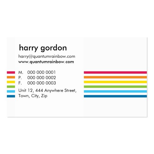 BUSINESS CARD :: rainbowed stripe 1 (back side)