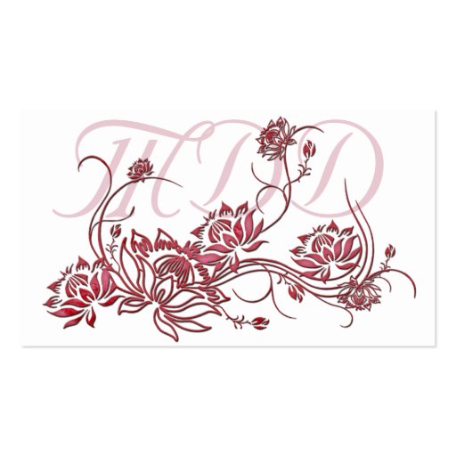 Business Card :: Red Lotus Flower Design