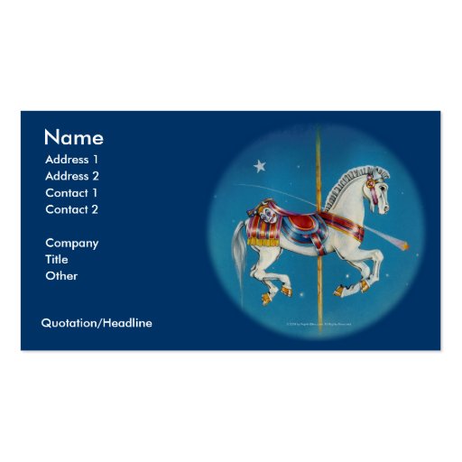 Business Card - Red, White & Blue Carousel Horse (front side)