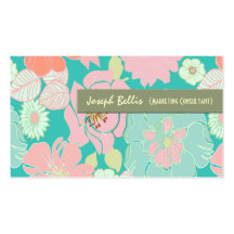 Business Card, retro floral