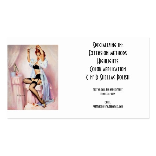 Business Card Retro Pinup (back side)