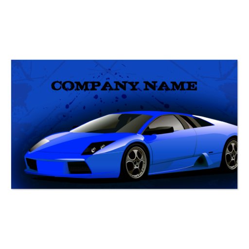 Business Card Royal Blue Sports Car (front side)