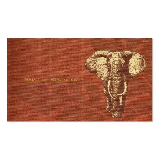 Business Card Safari Elephant (front side)
