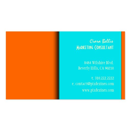 Business Card, sassy {customizable background} (back side)