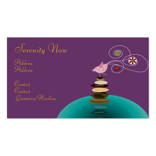 Business card, Serenity Now (front side)