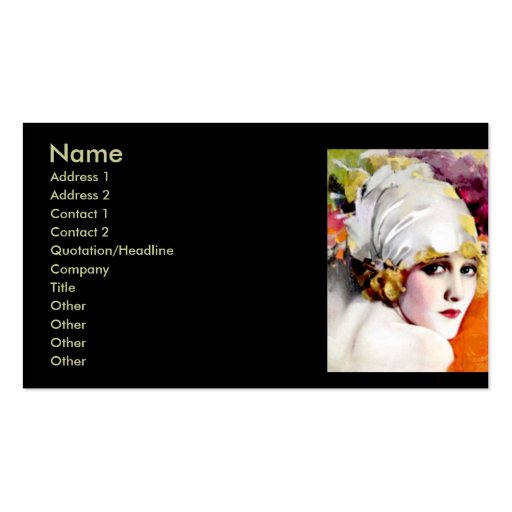 Business card, silent film star Anna Nilsson (front side)