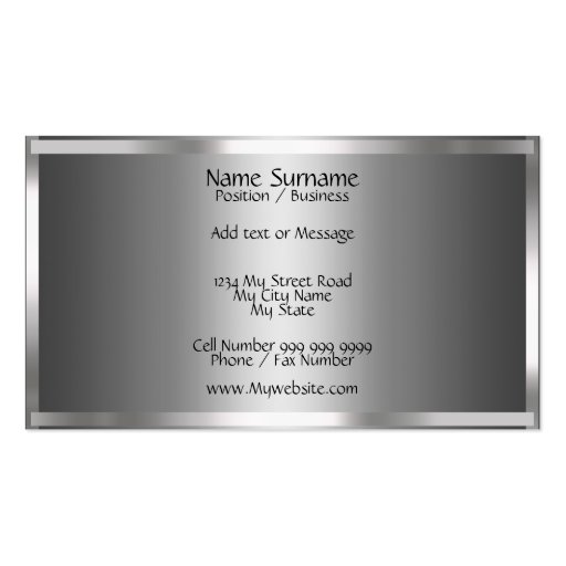 Business Card  Silver Abstract (back side)