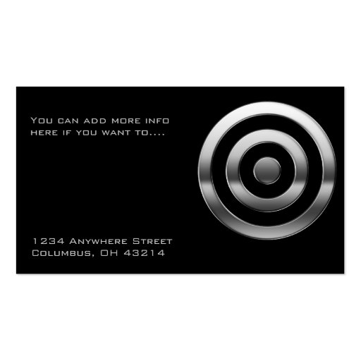 Business Card :: Silver Metal Bullseye Target (back side)