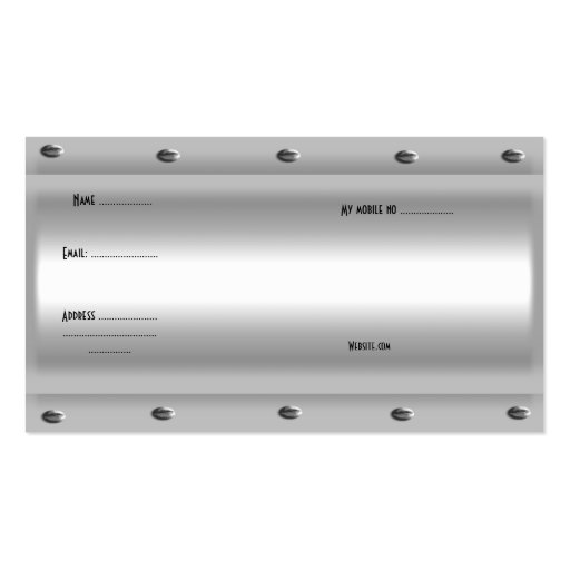 Business Card Silver Metal Lock Hinge (back side)