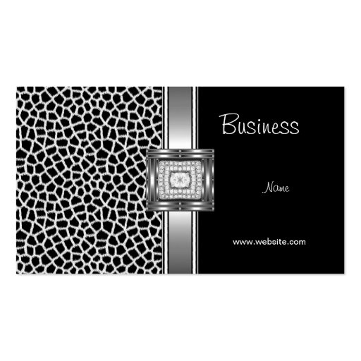 Business Card Silver on Grey Black Diamond Jewel (front side)