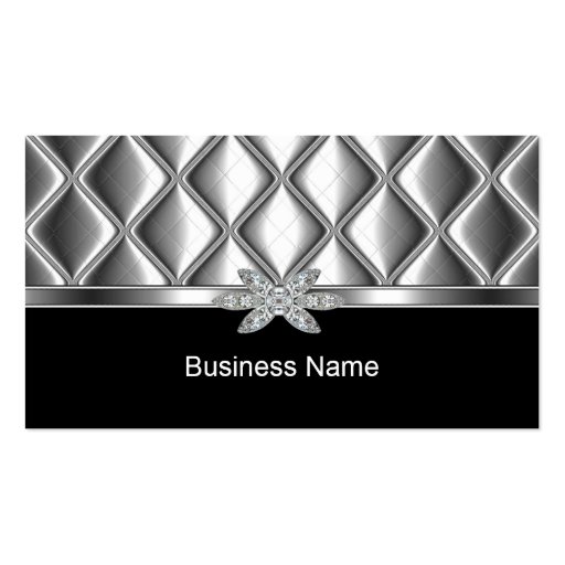 Business Card Silver Tile Trim Diamond Jewel (front side)