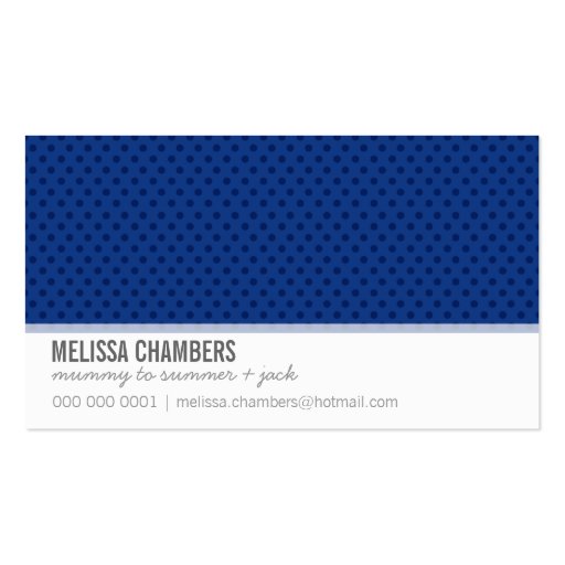 BUSINESS CARD simple mini spots royal dark blue (front side)
