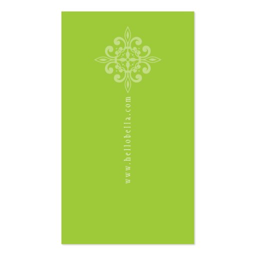 BUSINESS CARD simple modern motif lime green (back side)