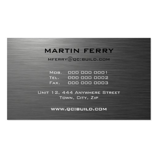 BUSINESS CARD :: stainless steel riveted 9 (back side)