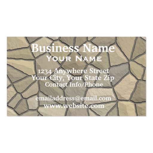 Business Card Stone Wall rock (front side)