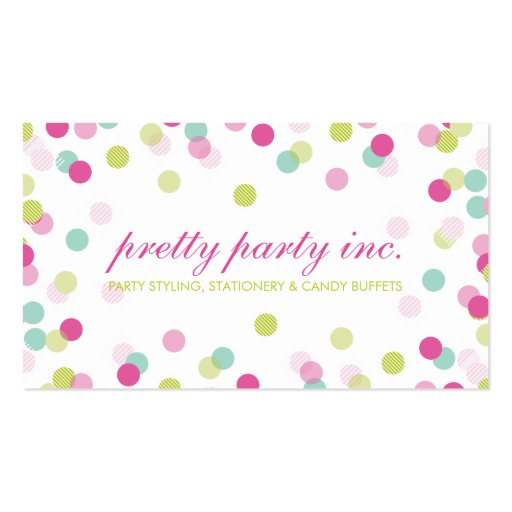 BUSINESS CARD :: stylish confetti pink lime mint (back side)