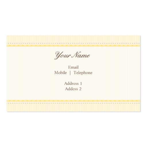 BUSINESS CARD stylish divine vintage mocha yellow (back side)