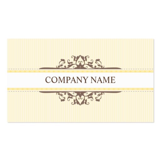 BUSINESS CARD stylish divine vintage mocha yellow (front side)