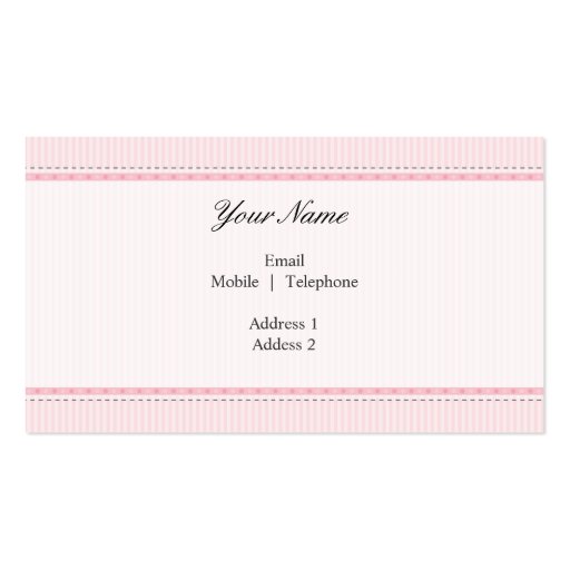 BUSINESS CARD stylish divine vintage pink black (back side)