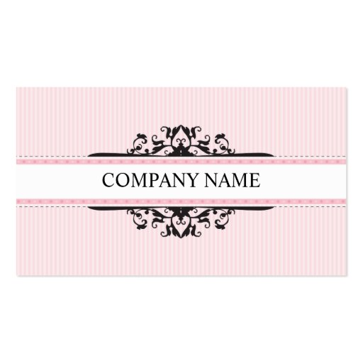 BUSINESS CARD stylish divine vintage pink black (front side)