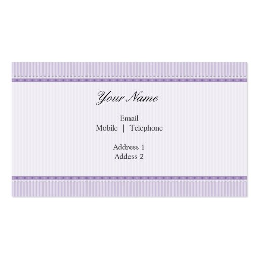 BUSINESS CARD stylish divine vintage purple black (back side)