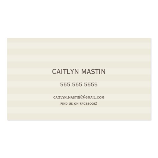 BUSINESS CARD stylish elegant ivory brown (back side)