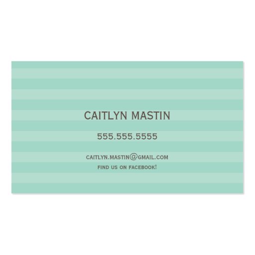 BUSINESS CARD stylish elegant mint brown (back side)