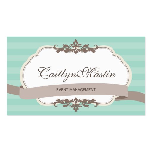 BUSINESS CARD stylish elegant mint brown (front side)