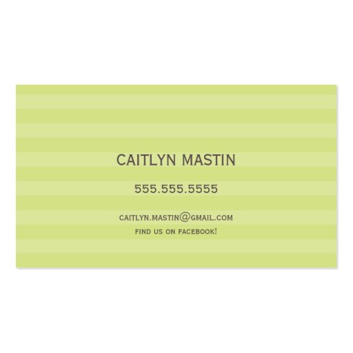 BUSINESS CARD stylish elegant pear green brown (back side)
